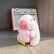 Kawaii Pink Plush Capybara Keychain Cartoon Capybara Pendant Cute Stuffed Animals Fluffty Animal Doll Accessories Bag Decoration - Lacatang Shop