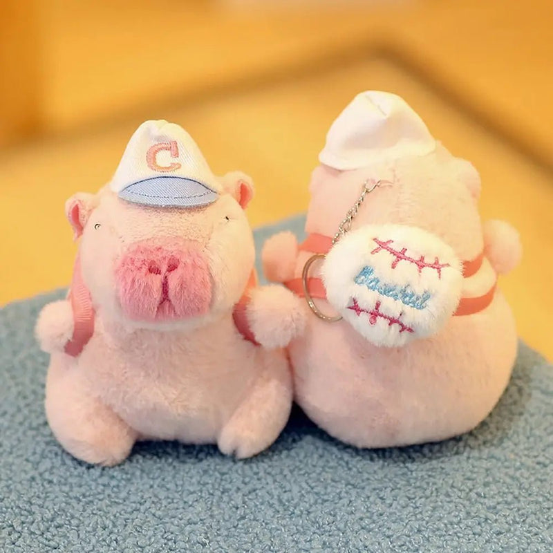 Kawaii Pink Plush Capybara Keychain Cartoon Capybara Pendant Cute Stuffed Animals Fluffty Animal Doll Accessories Bag Decoration - Lacatang Shop
