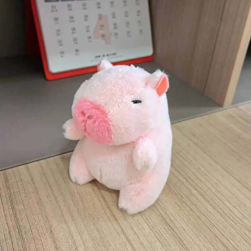 Kawaii Pink Plush Capybara Keychain Cartoon Capybara Pendant Cute Stuffed Animals Fluffty Animal Doll Accessories Bag Decoration - Lacatang Shop