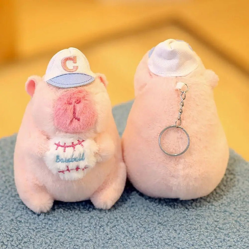 Kawaii Pink Plush Capybara Keychain Cartoon Capybara Pendant Cute Stuffed Animals Fluffty Animal Doll Accessories Bag Decoration - Lacatang Shop
