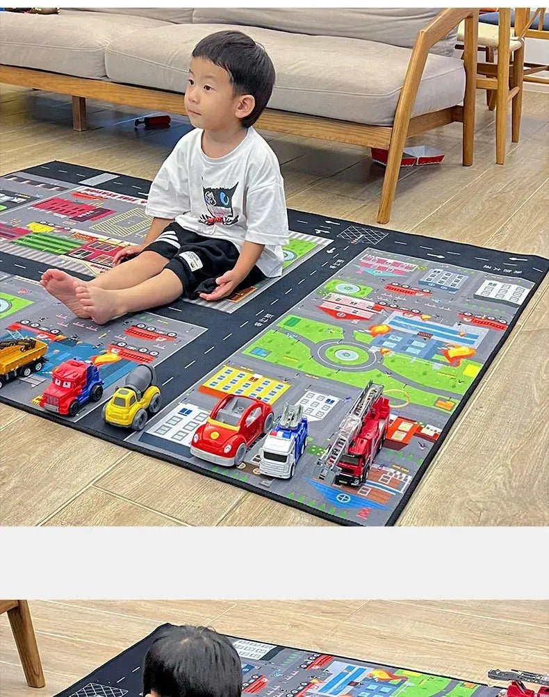 Kids Play Mat - Thick Cushioned Crawling and Reading Area Carpet for Kindergarten with Cartoon Design, Drop - Resistant for Ages 2 - 6 - Lacatang Shop