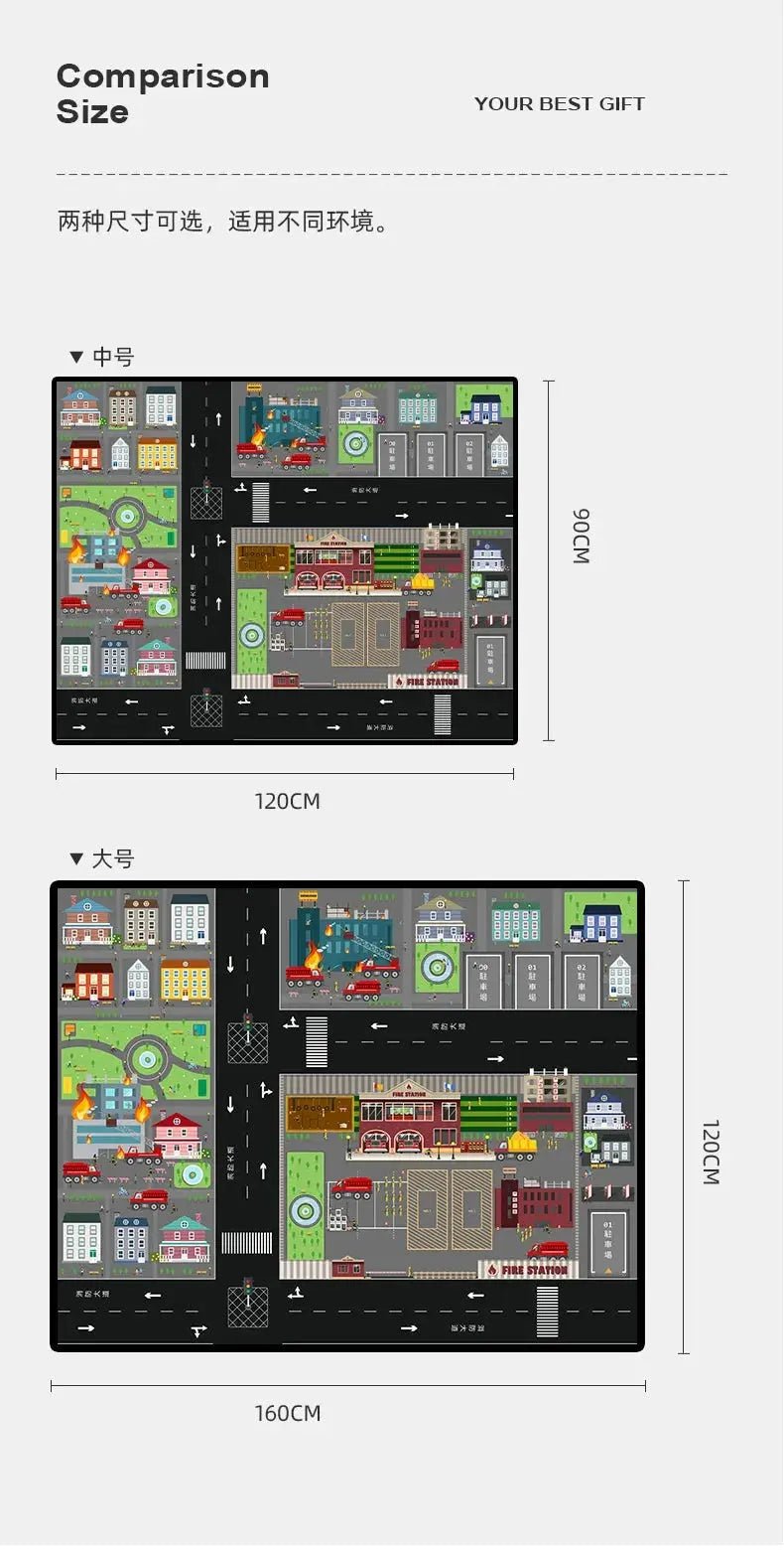 Kids Play Mat - Thick Cushioned Crawling and Reading Area Carpet for Kindergarten with Cartoon Design, Drop - Resistant for Ages 2 - 6 - Lacatang Shop