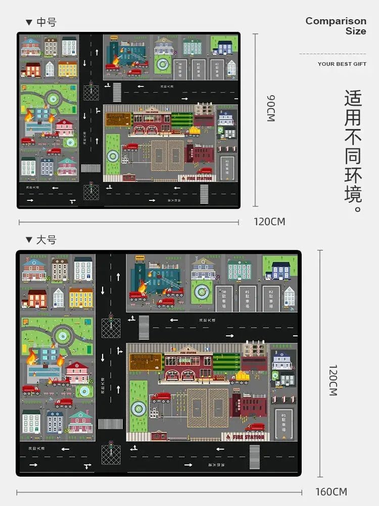 Kids' Thick Crawling Mat for Play and Reading Area - Drop - Resistant Cartoon Carpet for Kindergarten - Lacatang Shop