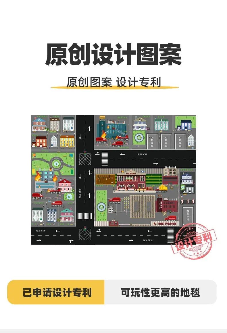 Kids' Thick Crawling Mat for Play and Reading Area - Drop - Resistant Cartoon Carpet for Kindergarten - Lacatang Shop