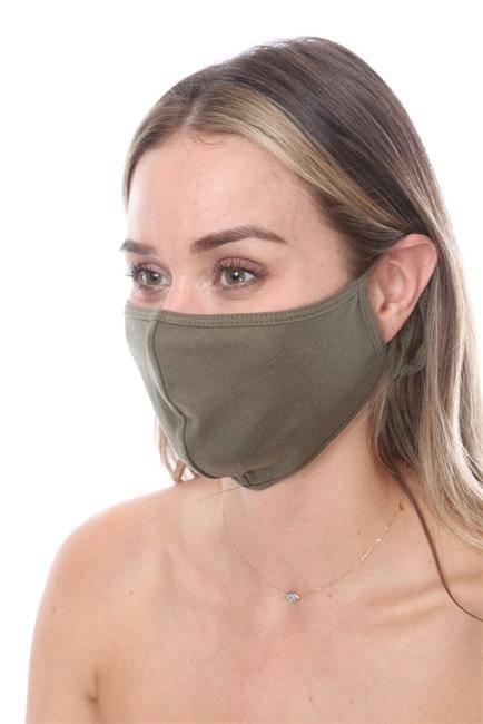 FASHION MASK SW579- MASK101 OLIVE FACE MASK DOUBLE LAYER - Lacatang Shop