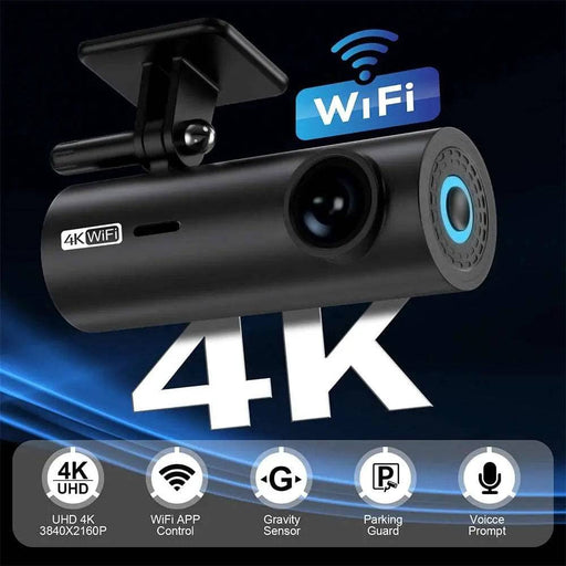 The LF10 Front 4K Dashcam by Lacatang Electronics is showcased with standout features, including UHD 4K (3840x2160P) resolution, WiFi app control, gravity sensor, parking guard, and voice prompt. This cylindrical camera also incorporates a triaxial 3D acceleration sensor for enhanced stability and offers wide-angle recording for comprehensive coverage.