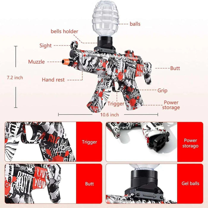 Electric with Gel Ball Blaster,Splatter Blaster Ball,With 40000+ Drops and Goggles,Outdoor Yard Activities Shooting Game,Ages 12+ - Lacatang Shop