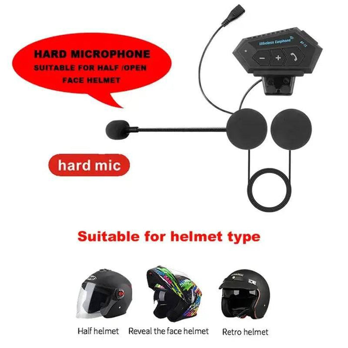 Motorcycle Earphones Helmet Headset Bluetooth 5.0 Headphones Wireless Motor Headset Bike Earphone Handsfree Stereo Earbud - Lacatang Shop