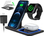 3 in 1 Wireless Charger, 18W Fast Charging Station for Iphone 15/14/13/12 /11/Pro Max/12 Pro /Xr,Wireless Charging Stand for Iwatch Series SE 9/8/7/6/5/4/3, Airpods Pro/3/2 (With QC3.0 Adapter) - Lacatang Shop