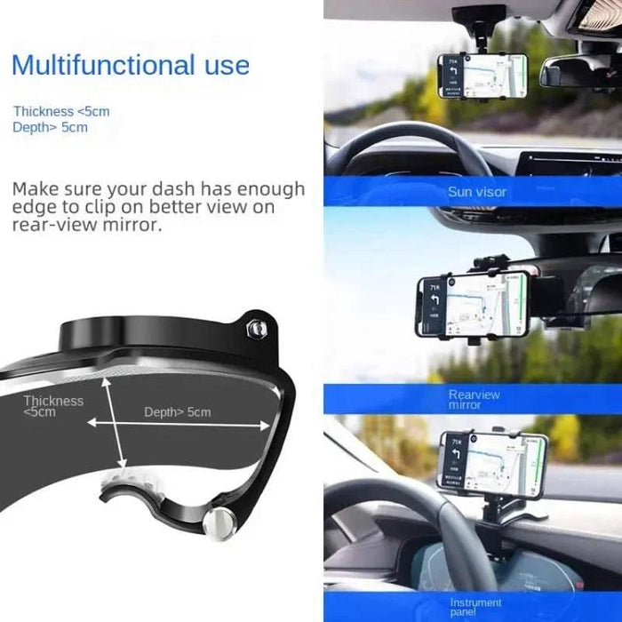 Universal Car Phone Holder Dashboard Cell Phone Car Holder Rear View Mirror Sun Visor Baffle Mobile Phone Mount Clip Car Gadgets - Lacatang Shop