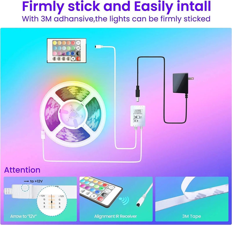 Professional Title: "50ft Bluetooth LED Strip Lights with Color Changing, Music Sync, and Dual Control Options" 

Transform Your Space with 50ft Bluetooth LED Strip Lights - Sync to Music, Change Colors, & Control with Ease!  AliExpress Lacatang Shop 