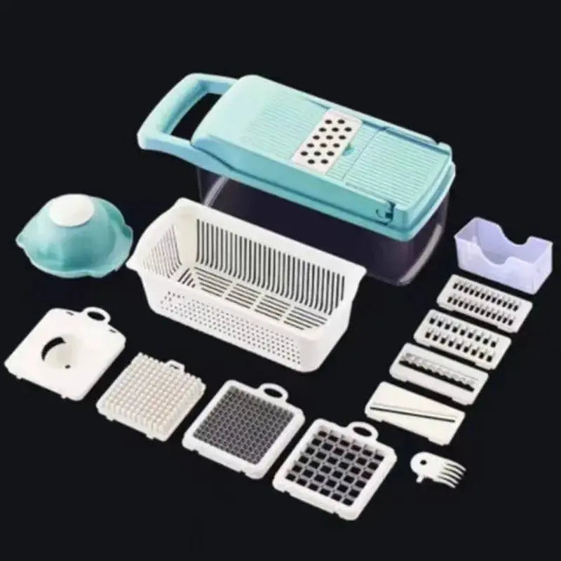 12-in-1 Manual Vegetable Chopper - Multi-Function Kitchen Tool for Easy and Precise Food Preparation