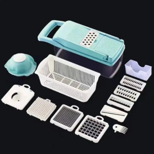12-in-1 Manual Vegetable Chopper - Multi-Function Kitchen Tool for Easy and Precise Food Preparation