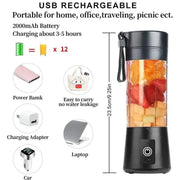Portable Blender Cup,Electric USB Juicer Blender,Mini Blender Portable Blender for Shakes and Smoothies, Juice,380Ml, Six Blades Great for Mixing, 380ml Portable USB Blender Cup for Smoothies & Shakes - Mini Mixer  AliExpress Lacatang Shop 