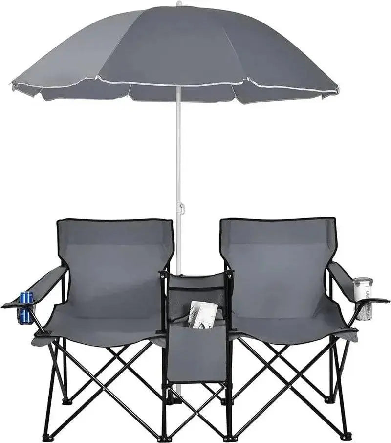 Portable Folding Picnic Double Chair W/Umbrella Table Cooler Beach Camping Chair for Patio Pool Park Outdoor 

Create Ultimate Outdoor Comfort with Folding Picnic Chair Set - Durable & Versatile Double Chair with Umbrella, Table & Cooler   AliExpress Lacatang Shop 