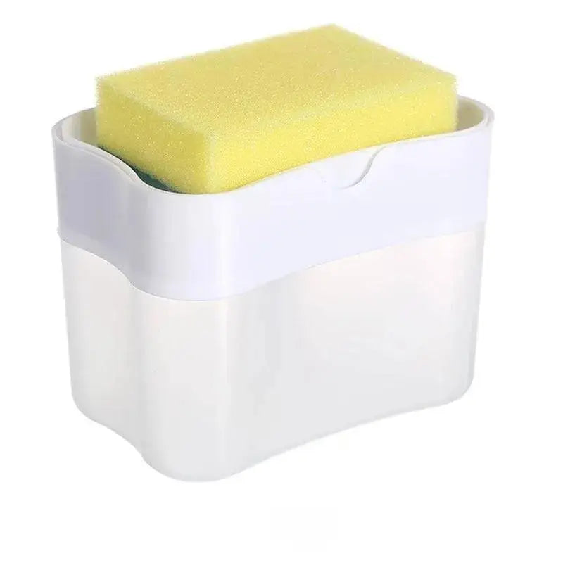 Dish Soap Dispenser with Integrated Sponge Holder - Kitchen Liquid Soap Pump