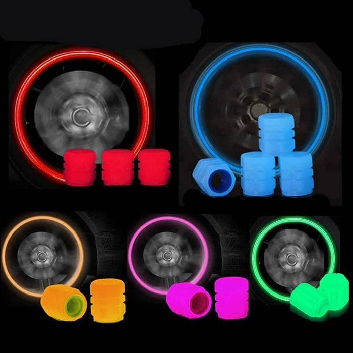 10-40PCS Car Luminous Tire Valve Cap Motorcycle Bike Wheel Nozzle Night Glowing Fluorescent Decor Tyre Valve Stem Luminous Caps - Lacatang Shop