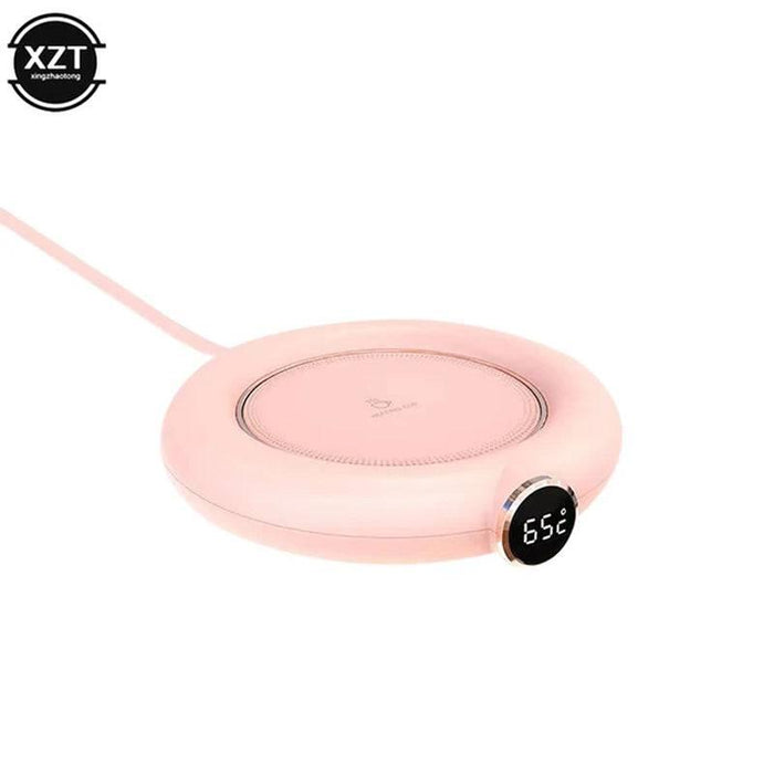 USB Coffee Cup Warm Heating Pad DC 5V Constant Temperature Coaster 3 Gear Digital Display Adjustment Timing Heater for Milk Tea - Lacatang Shop