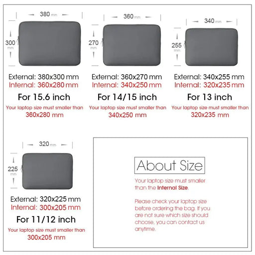 Laptop Bag For Xiaomi Lenovo Dell Notebook Computer Laptop Sleeve For Macbook Air Pro Retina 13 14 15 15.6 Inch Laptops Case - Lacatang Shop