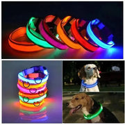 LED Adjustable Dog Collar Blinking Flashing Light up Glow Pets Safety Waterproof - Lacatang Shop
