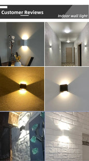 Led Outdoor Wall Light Waterproof Porch Garden Lighting 6W 12W Indoor Wall Lamp Decor Bedroom Living Room Corridor Stairs Lamps - Lacatang Shop