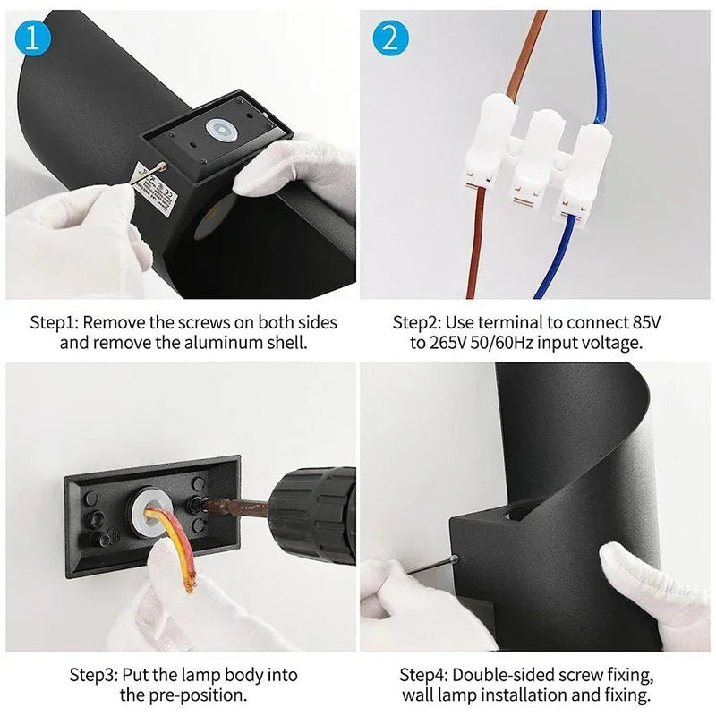 LED Wall Light Indoor Outdoor 10W IP65 Waterproof Outdoor Wall Lights Up Down Decorative Wall Lamp for Garden Balcony Porch - Lacatang Shop