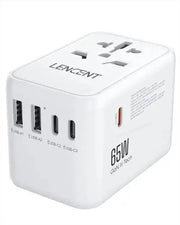 LENCENT 65W/100W GaN International Travel Adapter with 2USB 3 Type C - Lacatang Shop