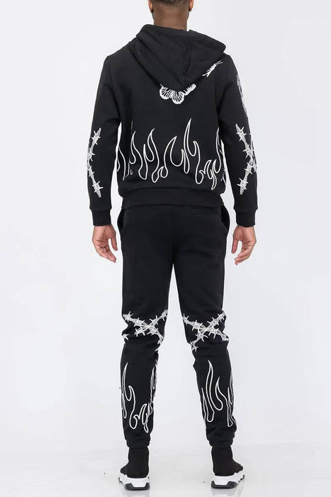 Chenille Flame Sweat Suit - Lacatang Shop