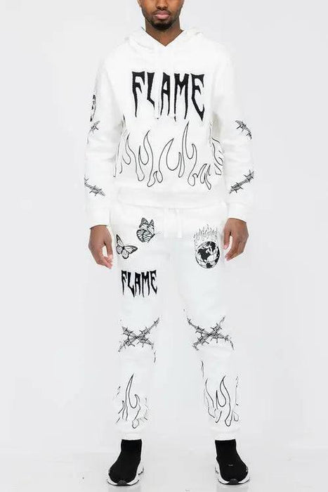 Chenille Flame Sweat Suit - Lacatang Shop