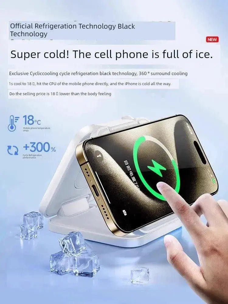 MagSafe Three - in - One Wireless Charger for Apple 15promax Mobile Phone Magnetic Iphone14/13/12 Watch AppleWatch Base Iwatchs9 Bracket Two - in - One Qi2 - Lacatang Shop