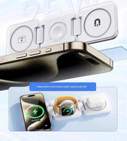 MagSafe Three - in - One Wireless Charger for Apple 15promax Mobile Phone Magnetic Iphone14/13/12 Watch AppleWatch Base Iwatchs9 Bracket Two - in - One Qi2 - Lacatang Shop
