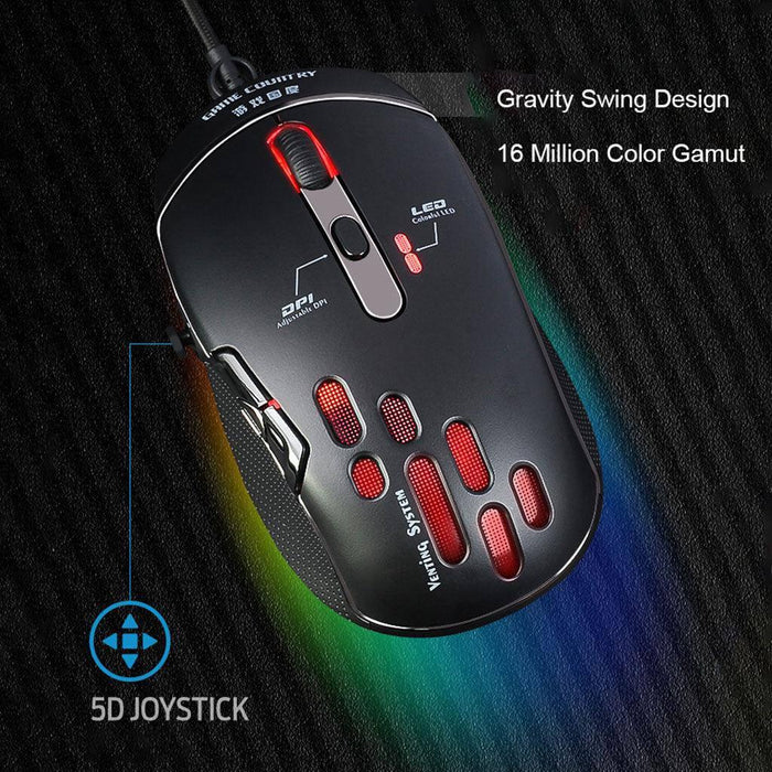 Wired Gaming Mouse 5D JOYSTICK 4000DPI 7 Buttons - Lacatang Shop