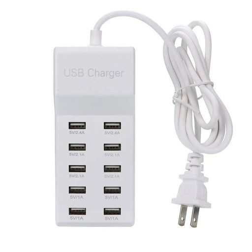 Multi USB Charger 10-Port 60W/12A Desktop Maroon Hera