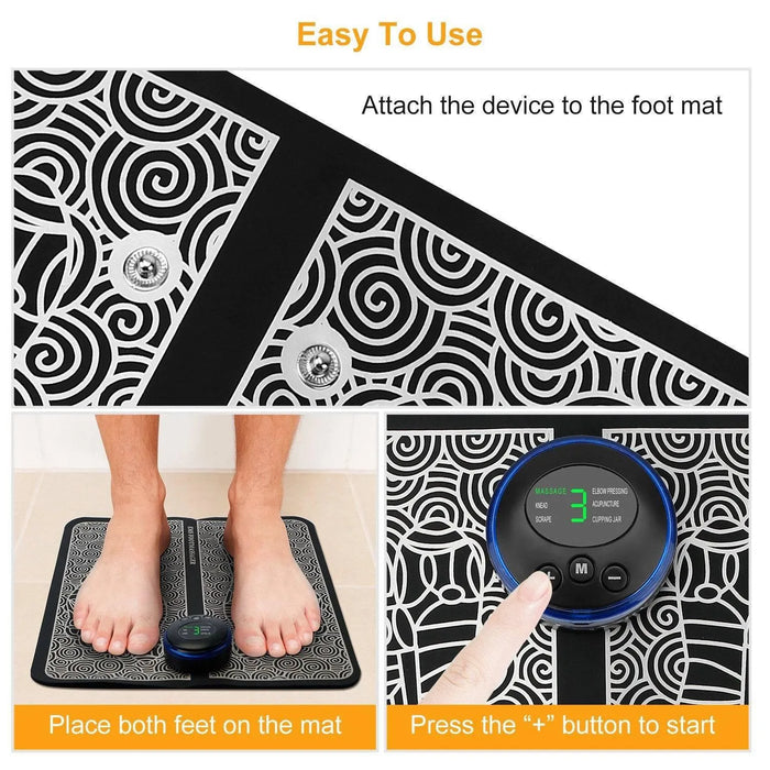 EMS Foot Massage Pad Electric Stimulator Massager Unit Rechargeable - Lacatang Shop