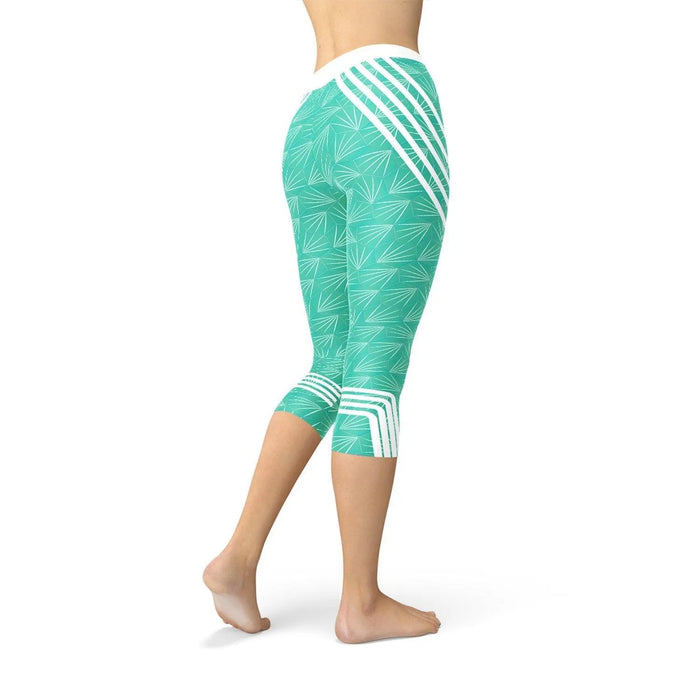 Turquoise Sports Capri Leggings - Lacatang Shop