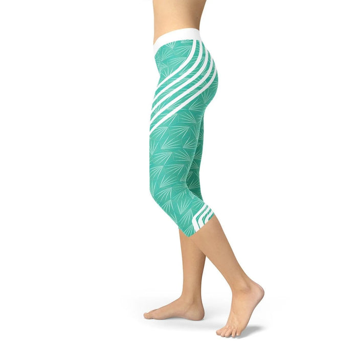 Turquoise Sports Capri Leggings - Lacatang Shop