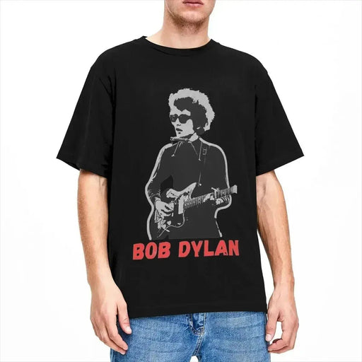 Men Women's Shirts Vintage Bob Dylan Singer Merch Amazing Cotton Short Sleeve Cool 80S 90S T Shirt O Neck Clothing Gift - Lacatang Shop