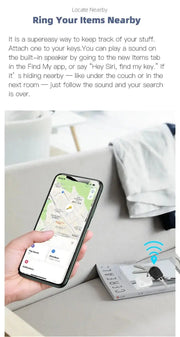 Mini Anti - Lost Tracking Device Bluetooth Works with Apple Find My APP Smart Tag Kid Pet GPS Tracker Alarm Reminder Positioner - Lacatang Shop