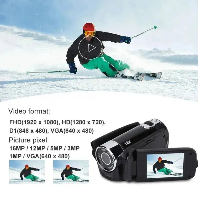 Mini Children's Digital Camera 270 Degree Rotation Screen HD 2MP Kids Birthday Christmas Gift Portable Photo Video Camcorder - Lacatang Shop