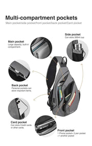 Mixi Fashion Backpack for Men One Shoulder Chest Bag Male Messenger Boys College School Bag Travel Causal Black 17 19 inch - Lacatang Shop