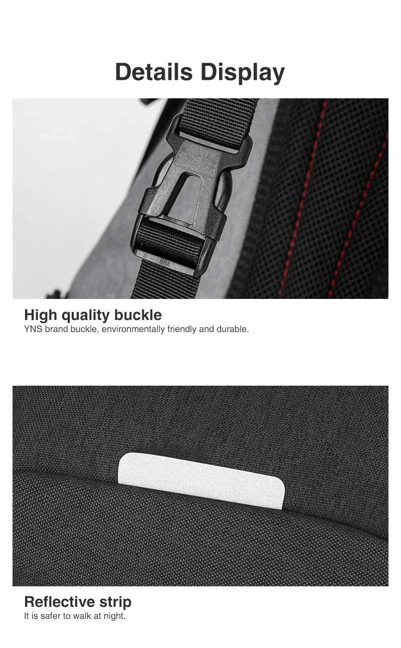 Mixi Fashion Backpack for Men One Shoulder Chest Bag Male Messenger Boys College School Bag Travel Causal Black 17 19 inch - Lacatang Shop