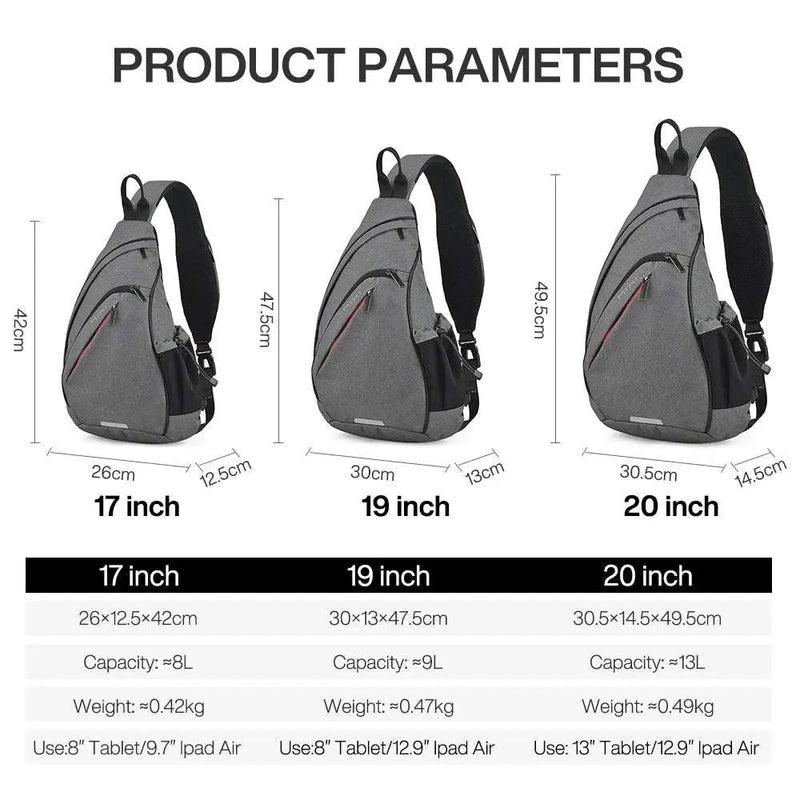 Mixi Men One Shoulder Backpack Women Sling Bag Crossbody USB Boys Cycling Sports Travel Versatile Fashion Bag Student School - Lacatang Shop