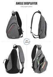 Mixi Men One Shoulder Backpack Women Sling Bag Crossbody USB Boys Cycling Sports Travel Versatile Fashion Bag Student School - Lacatang Shop