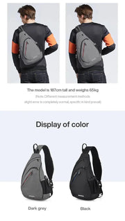 Mixi Men One Shoulder Backpack Women Sling Bag Crossbody USB Boys Cycling Sports Travel Versatile Fashion Student School - Lacatang Shop