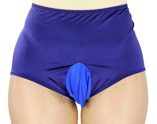 Monas Choice Strethcy Ice Silk Satin Mens Briefs/Satin Mens Panties (Pouch Blue) - Lacatang Shop