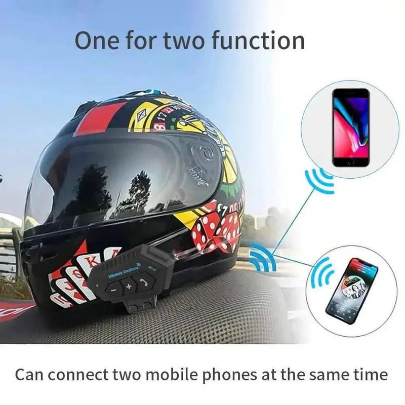 Motorcycle Earphones Helmet Headset Bluetooth 5.0 Headphones Wireless Motor Headset Bike Earphone Handsfree Stereo Earbuds - Lacatang Shop