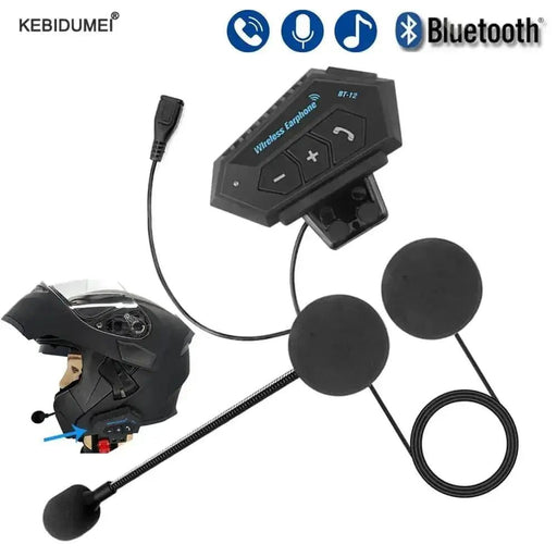 Motorcycle Earphones Helmet Headset Bluetooth 5.0 Headphones Wireless Motor Headset Bike Earphone Handsfree Stereo Earbuds - Lacatang Shop