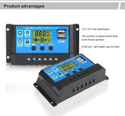 MPPT Solar Panel Regulator Charge Controller Auto Focus Tracking 30 - 100A 12V/24V - Lacatang Shop