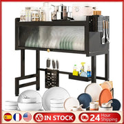 Multi-Functional Kitchen Storage Rack - Over The Sink Dish Rack with Cover