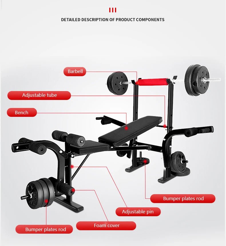 Multifunctional Adjustable Bench Press Rack for Home Gym - Lacatang Shop